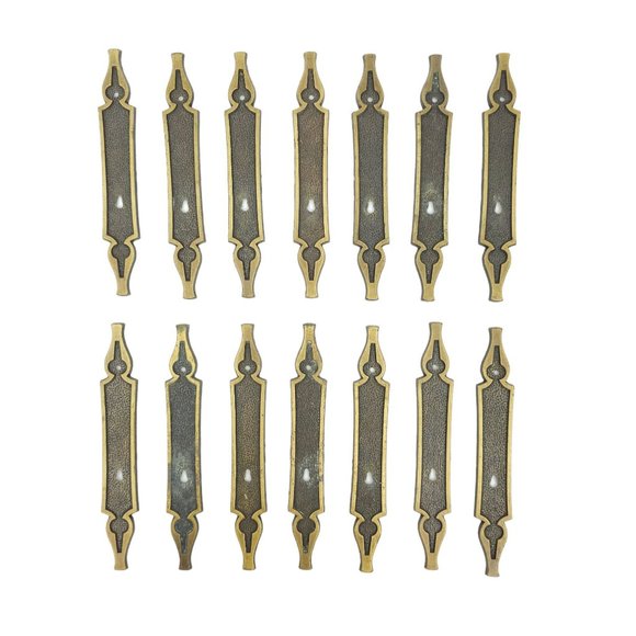 Vintage Metal Backplates Cabinet Drawer Funiture Hardware Medieval Gothic 1971 - Picture 1 of 11